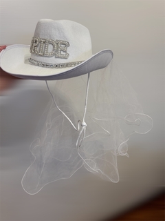 Sombrero Cowboy BRIDE con velo - Girls Up