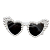Anteojos corazon perlas blanco - comprar online