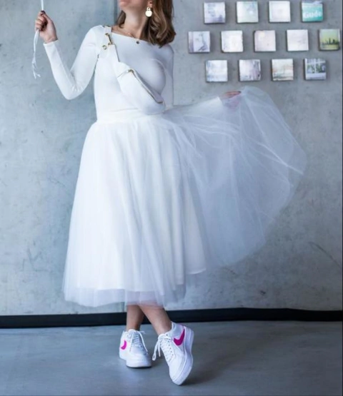 Tutu pollera Novia princesa 70cm largo