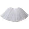 Tutu Blanco Con brillo PLATEADO 28cm largo