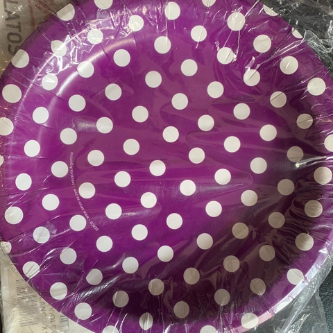 Platos de carton de lunares Violeta - comprar online