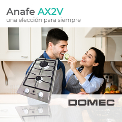 Anafe a Gas Domec AX2V 2 Hornallas Inox - comprar online