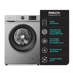 Lavarropas Carga Frontal 6,5kg Predicta Philco Plata PHLF6510P2