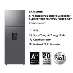 Heladera Samsung RT53DG6750B1BG 536lts Inverter inox Dispenser