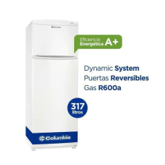 Heladera con Freezer Columbia A+ 317L de capacidad - Color Blanco CHD32/9
