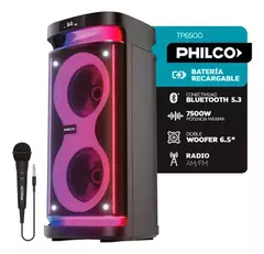 Torre De Sonido Philco Tp6500 4500w Función Karaoke Con Micrófono - comprar online