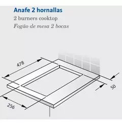 Anafe Ormay a Gas 2 Hornallas Camin IX Acero Rejillas Fundicion - Electro5