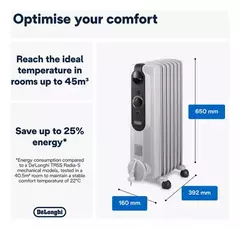 Imagen de Radiador De Aceite 1500 W Delonghi Easytronic Trrse0715 Blanco