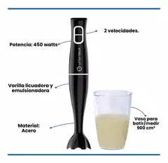Minipimer Licuadora Liliana Whitenblack Wbahwb20 Mixer 450w - Electro5