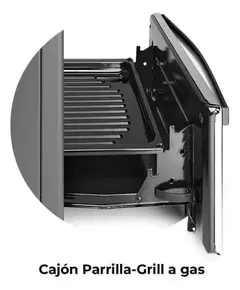 Cocina A Gas Longvie 12231x 56cm Inox Cajón Parrilla - Electro5
