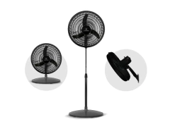 Ventilador 3 en 1 de Pie, Pared, Turbo Whitenblack 18 pulgadas WBVP18K 3 aspas plásticas 75 Watts