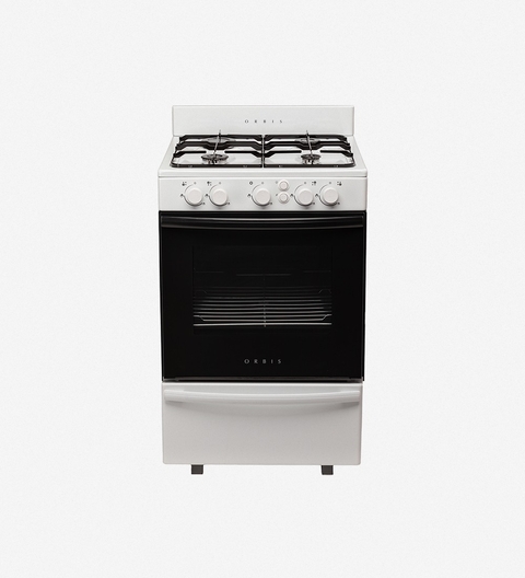 Cocina A Gas Orbis 858bc4 Blanca Con Visor Y 4 Hornallas