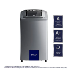 Lavarropas Carga Superior 6,5 Kg Gris Drean - CONCEPT NEO FUZZY 658 G