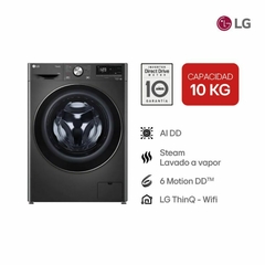 Lavarropas Automático LG WM10BVC4S6 1400RPM 10kg Inverter Negro