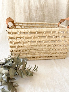 CANASTO DE PALMA TRENZADA - comprar online