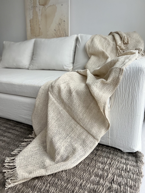 MANTA O PIE DE CAMA PUNA NATURAL 260x70 - comprar online