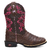 Bota Texana Femenina Escamosa Floral Rosa