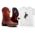 Men's Texan Boots Nave + Cowboy T-shirt Combo