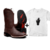 Gaio Men's Western Boots + Solitary Cowboy T-Shirt Combo