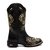 Bota Texana Feminina Premium Nena, com detalhes em bordado dourado sobre fundo preto.