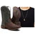 Premium Men's Oxford Western Boots + Gold-Plated Chain