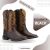 Bota Texana Masculina a Cuadros Café - comprar online