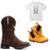 Bota texana buey blanco + Botina simple + Camiseta