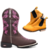 Combo Women's Texan Boots Flower + Ankle Boots