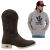 Combo Men's Texan Boots Gaio Frontera + Gray Country Western Sweatshirt