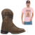 Men's Onyx Texan Boot Combo + Men's Pink Wanted Cotton T-Shirt