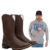 Botas Texanas Masculinas Gaio + Sudadera Country Masculina Gris Claro con Capucha Texas