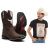 Bota Texana Boi Blanco Café + Camiseta Country Wanted Negra Algodón