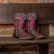Combo - Bota Texana Feminina Floral rosa Econômica + Bota Texana Masculina Percheron - Economicas - loja online