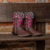 Women's Floral Pink Western Boots