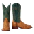 Bota Texana Masculina 7MBoots Ozzy em Couro de Avestruz – Cano Verde Bordado e Conforto Premium - loja online