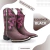 Bota Texana Feminina Floral Rosa - comprar online