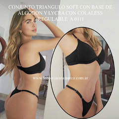 ANDRESSA CONJUNTO TRIANGULO SOFT CON BASE DE ALGODON Y LYCRA CON COLALESS REGULABLE A 0111N