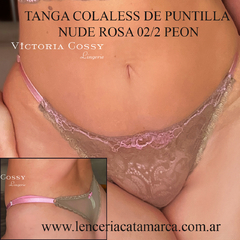 VICTORIA COSSY TANGA COLALESS DE PUNTILLA NUDE ROSA 02/2 PEON