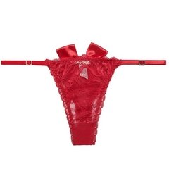 VICTORIA COSSY TANGA COLALESS DE PUNTILLA Y MOÑO ROJO 02-1 PASS - CATAMARCASEX LENCERIA Y SEX SHOP