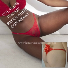 VICTORIA COSSY TANGA COLALESS DE PUNTILLA Y MOÑO ROJO 02-1 PASS