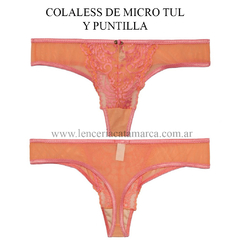 VICTORIA COSSY COLALESS PUNTILLA Y MICROTUL NARANJA CON ROSADO 03 FRES