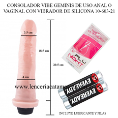 CAIMAN CONSOLADOR GEMINIS CON VIBRADOR DE SILICONA 10-603-21