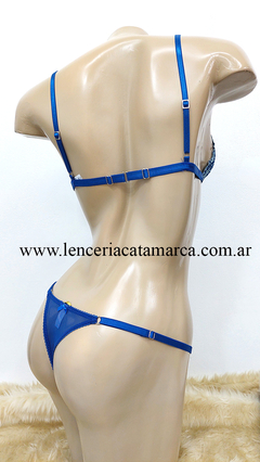 VICTORIA COSSY CONJUNTO TRIANGULO DE PUNTILLA Y COLALESS REGULABLE CELESTE 100 CELE 02 CELE en internet