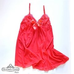 VICTORIA COSSY CAMISOLIN TRIANGULO DE PUNTILLA Y MICROTUL Y COLALESS REGULABLE ROJO 1000 PASS 02 PASS - comprar online