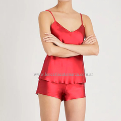 LUCIA PIJAMA DE RASO LISO DOS PIEZAS 1002R