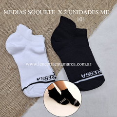 ANDRESSA MEDIAS SOQUETE BLANCO NEGRO X 2 UNIDADES ME 101B/NE TU