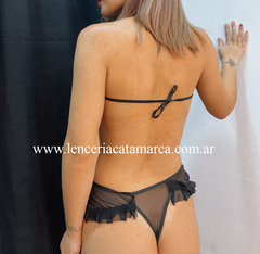 LADY BODY DE TUL Y VOLADOS REGULABLE NEGRO 104N - comprar online