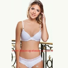 ANDRESSA CONJUNTO TAZA SOFT CON BASE DE ALGODON Y LYCRA CON CULOTE BLANCO A 0108B