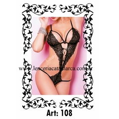 LADY BODY DE ENCAJE ATADO ADELANTE REGULABLE ROJO 108R