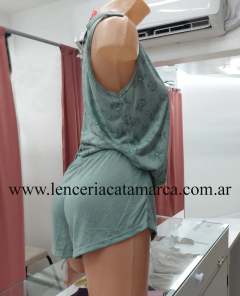 SOPINK PIJAMA SO BLOSSOM DOS PIEZAS DE ALGODON VERDE 11731V - comprar online